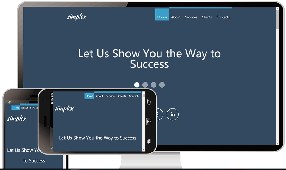 自适应企业模板源码免费下载，深蓝色主题