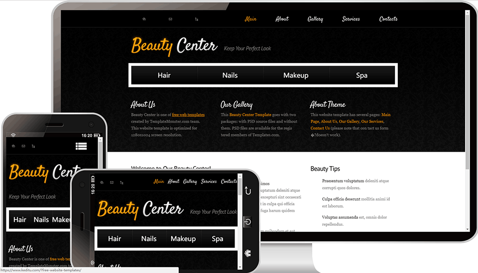 简洁版黑色美妆主题企业站模板