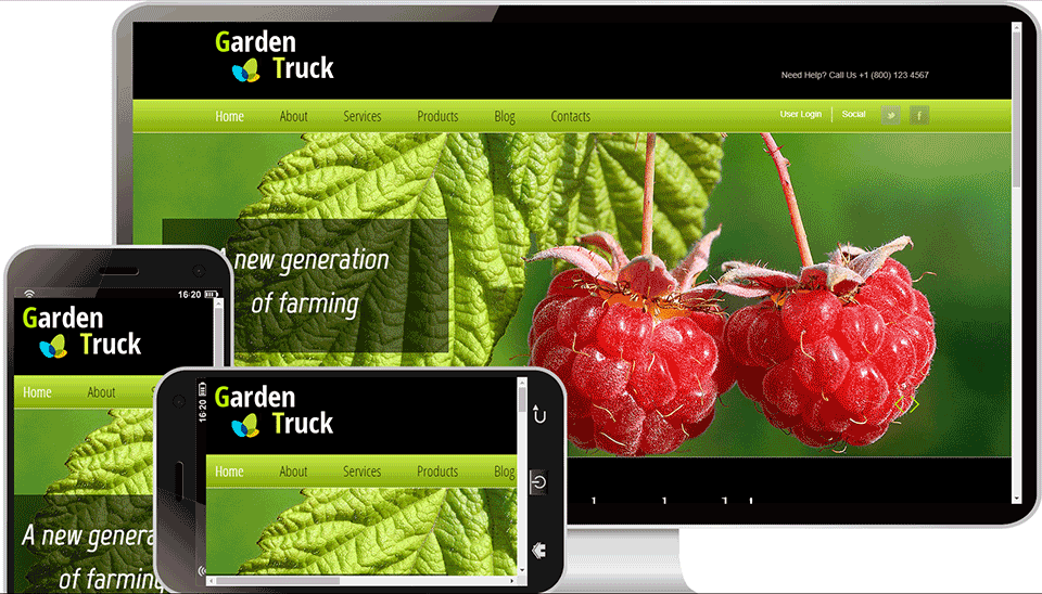 100水果种植类行业网站模板案例