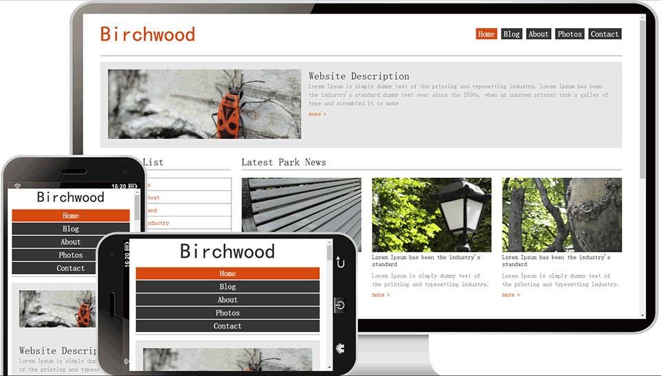 生活自然图片展示类网站模板