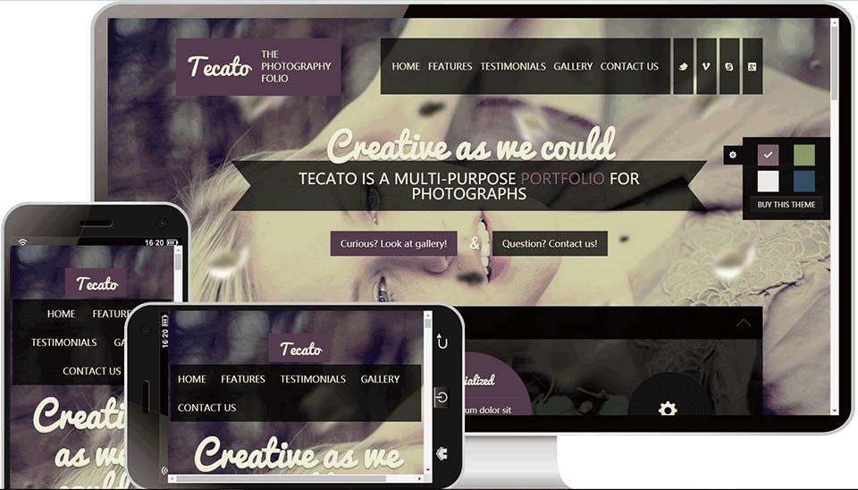 74创造设计商务自适应模板案例