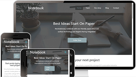 记事本自适应网站模板1057